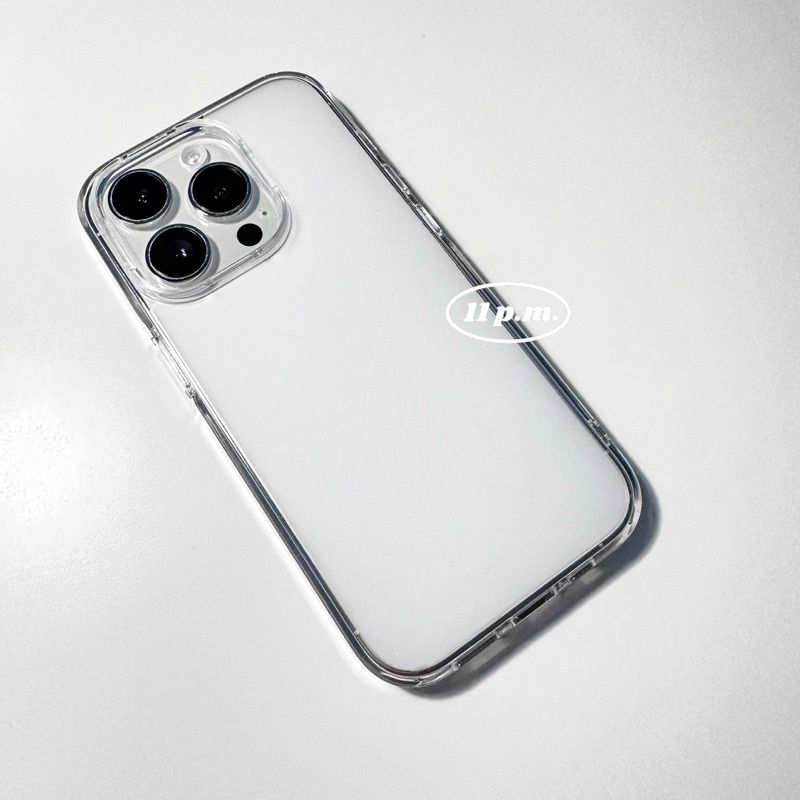 11 p.m.| 極簡質感霧面磨砂防油汙硬底軟邊iPhone手機殼（12-17/mini/plus）