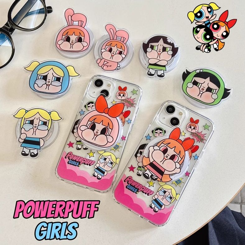 11 p.m.| 趣味哭臉胖嘟嘟飛天小女警磁吸支架iPhone手機殼（11-17/plus）