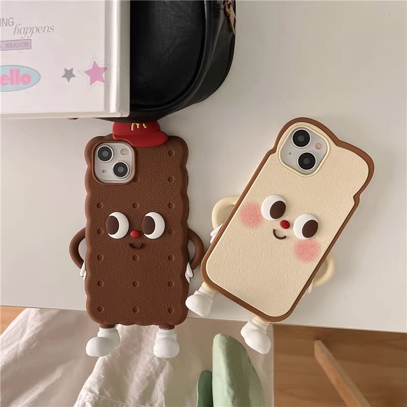 11 p.m.| ins趣味可愛 站立吐司餅乾造型 iPhone手機殼