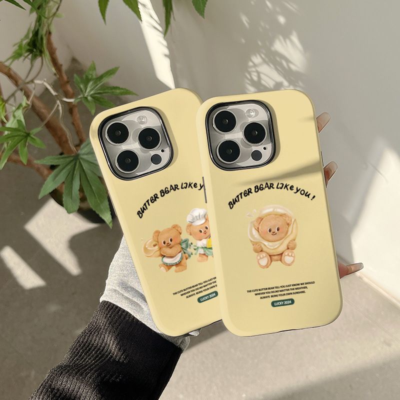 11 p.m.| 萌萌可愛黃色奶油廚師小熊 奶油小熊 二合一iPhone手機殼（11-17有plus/16e）