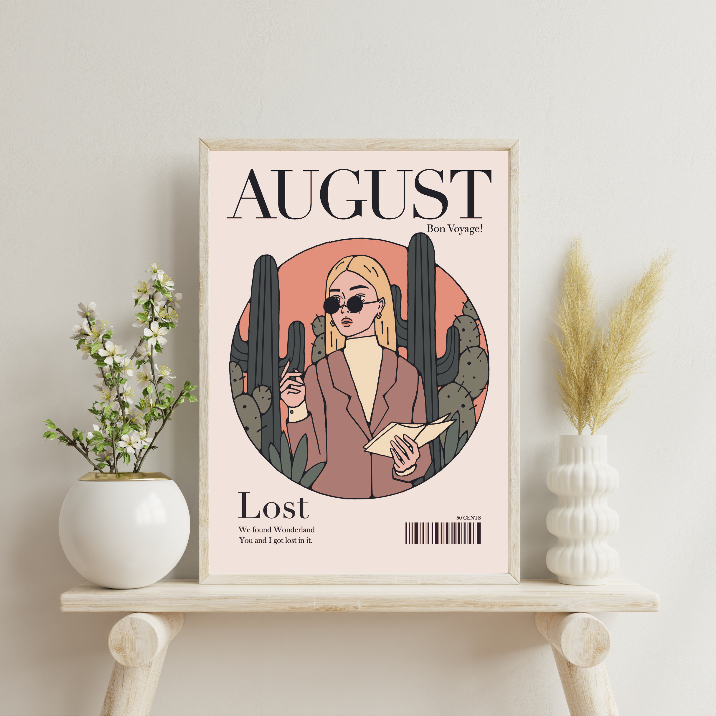 Louise.P【August 8月沙漠】A3/A4海報 水彩紙（不含相框）