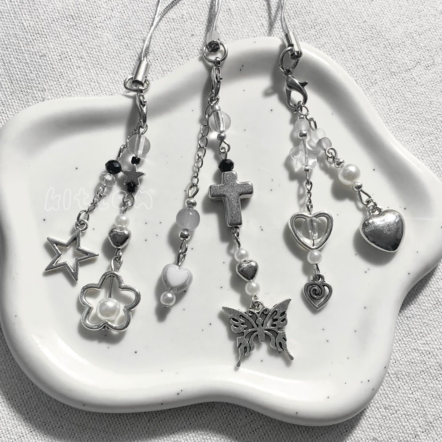 y2k風甜酷掛鏈吊飾 串珠手機鏈