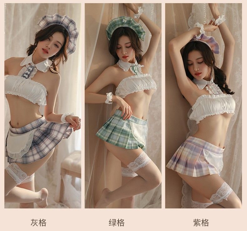 誘惑JK百褶裙學生角色扮演女僕純欲套装（共3色）5403