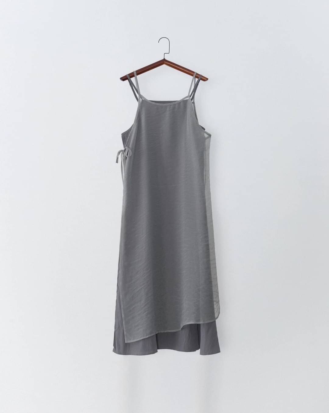 [JYL_shop]側綁帶絲光兩件式長洋