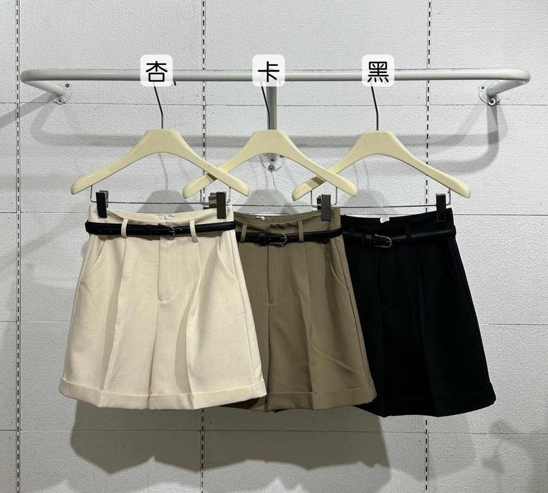 [JYL_shop]反折棉麻西裝短褲