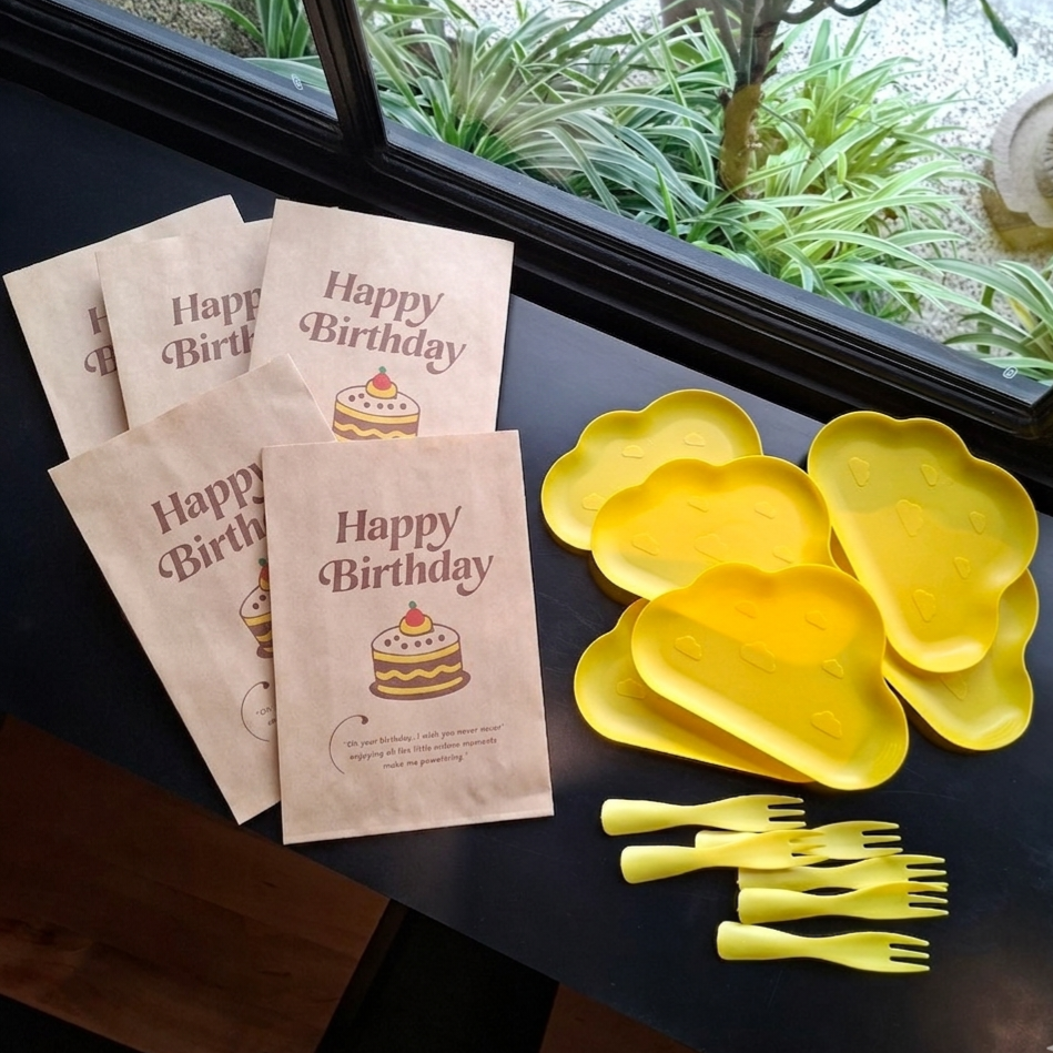 雲朵生日盤叉組