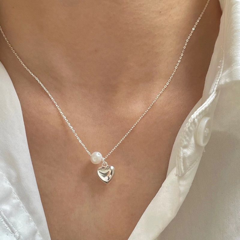 胖胖愛心珍珠項鍊｜點圖片看更多