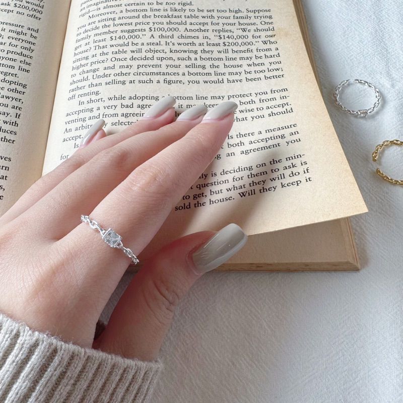 925silver🩶鏈條小鑽開口戒｜點圖片看更多