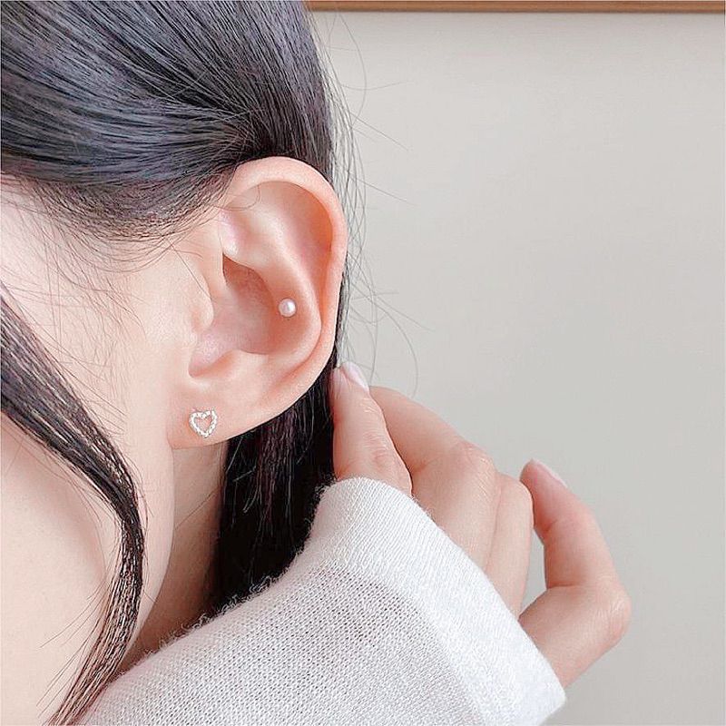 925silver🩶日常簡約愛心轉珠耳環（四入組）｜點圖片看更多