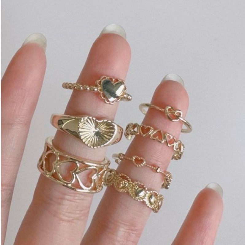 冷淡風愛心環繞戒指｜點圖片看更多（銀色另有賣場）