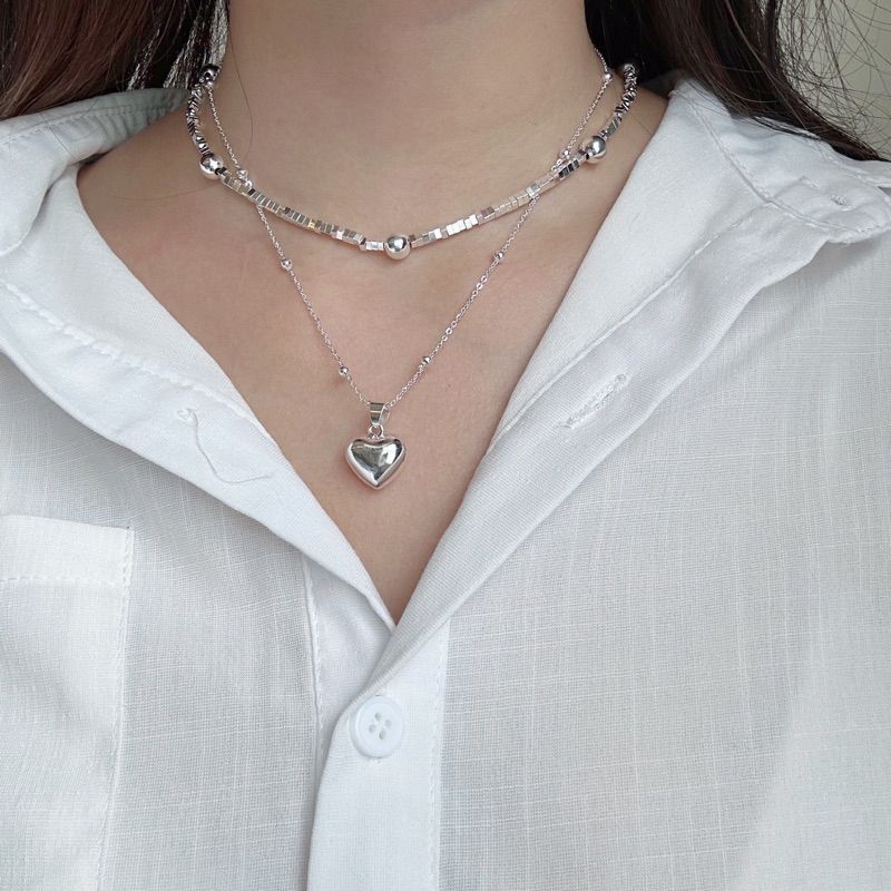 聚光燈碎銀胖胖愛心項鍊｜點圖片看更多