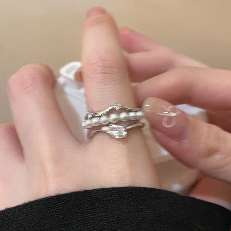 三層設計感珍珠戒指｜點圖片看更多