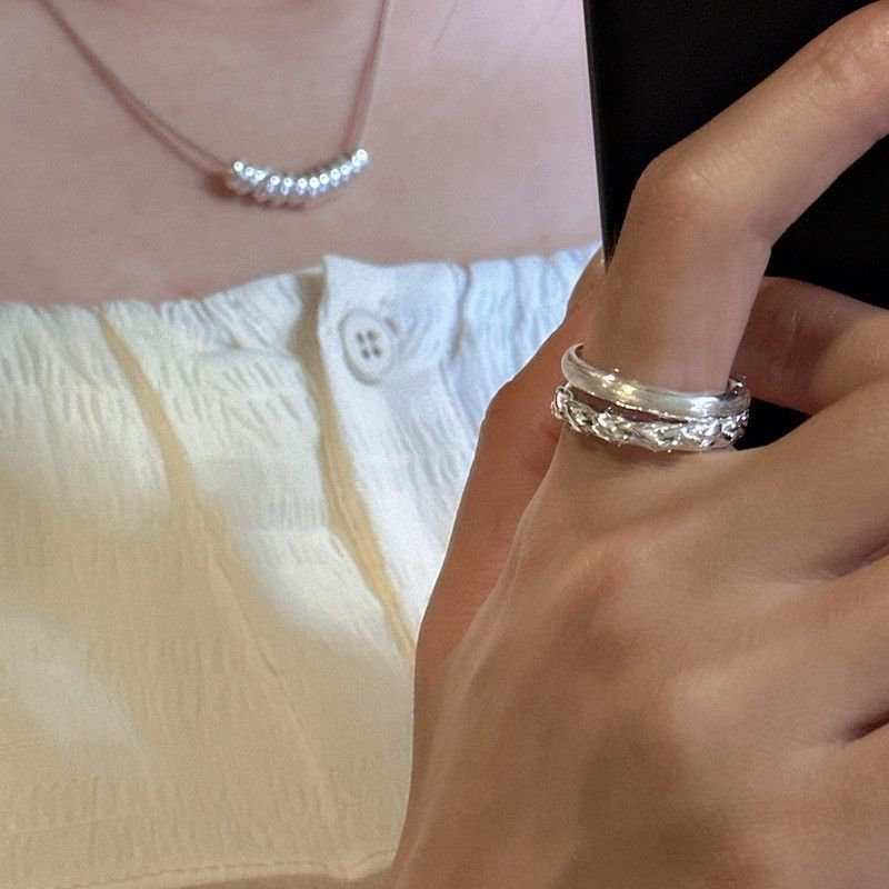 925silver🩶韓版雙層線條開口戒｜點圖片看更多