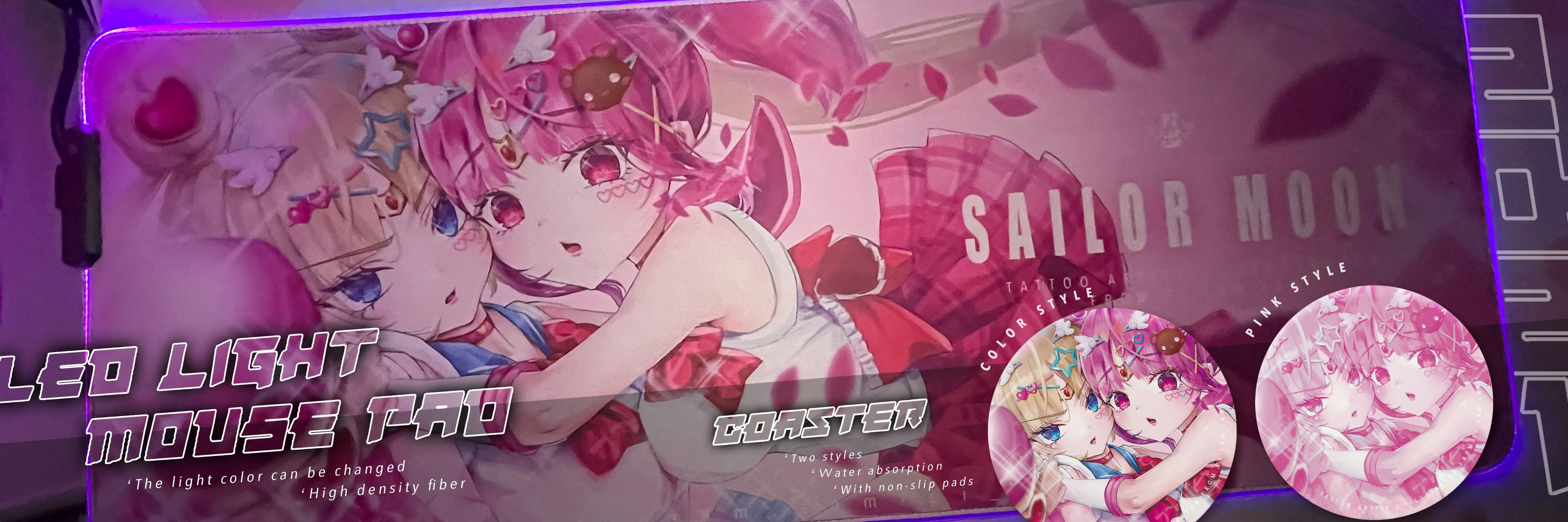 LED美少女戰士滑鼠墊＆杯墊