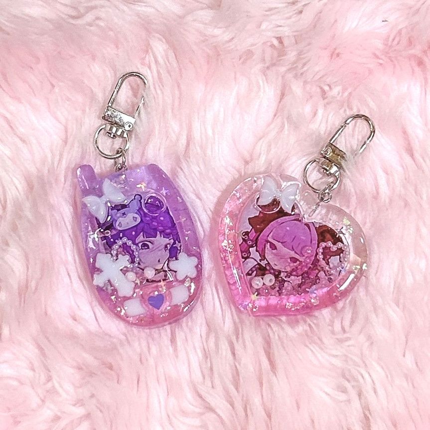 ❤︎ 愛心閃亮亮流沙吊飾 ❤︎