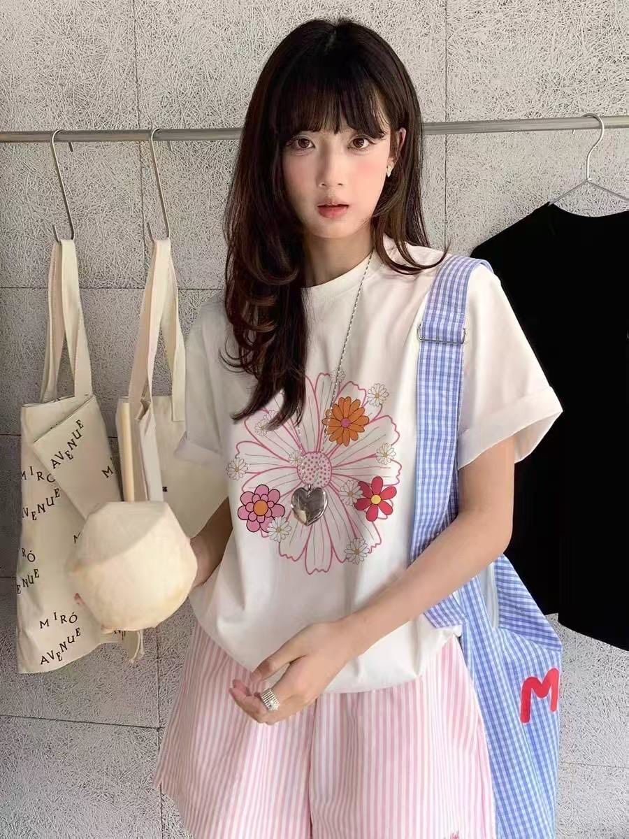 ✔️韓系甜美小雛菊純棉Tee