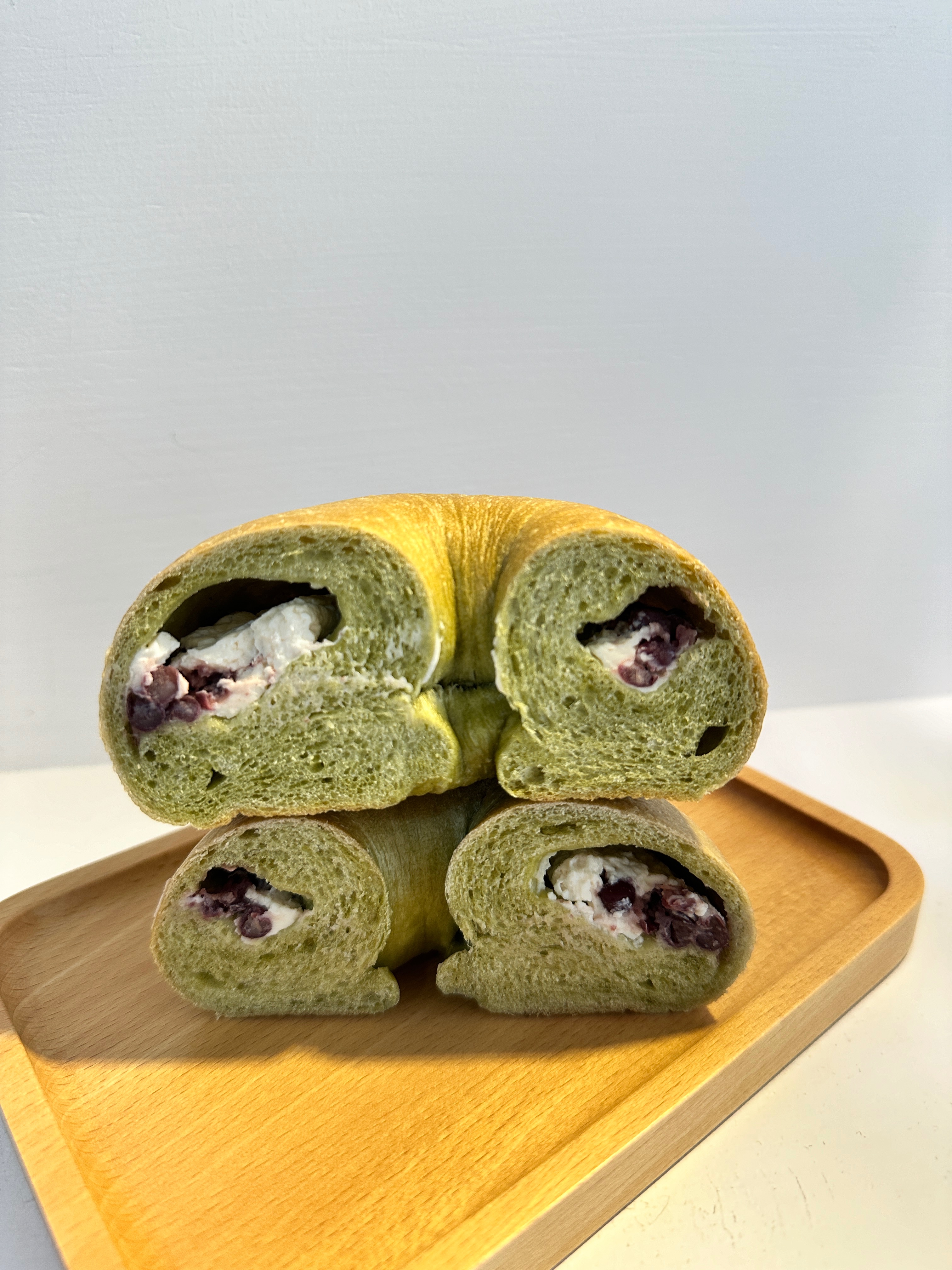 抹茶紅豆乳酪貝果