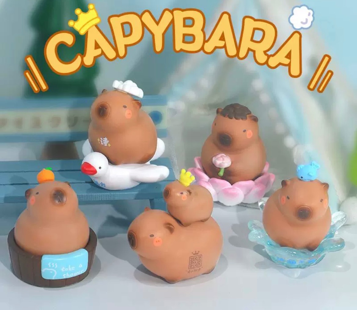 預購‼️Capybara卡皮巴拉盲盒水豚盲盒 一中盒4入