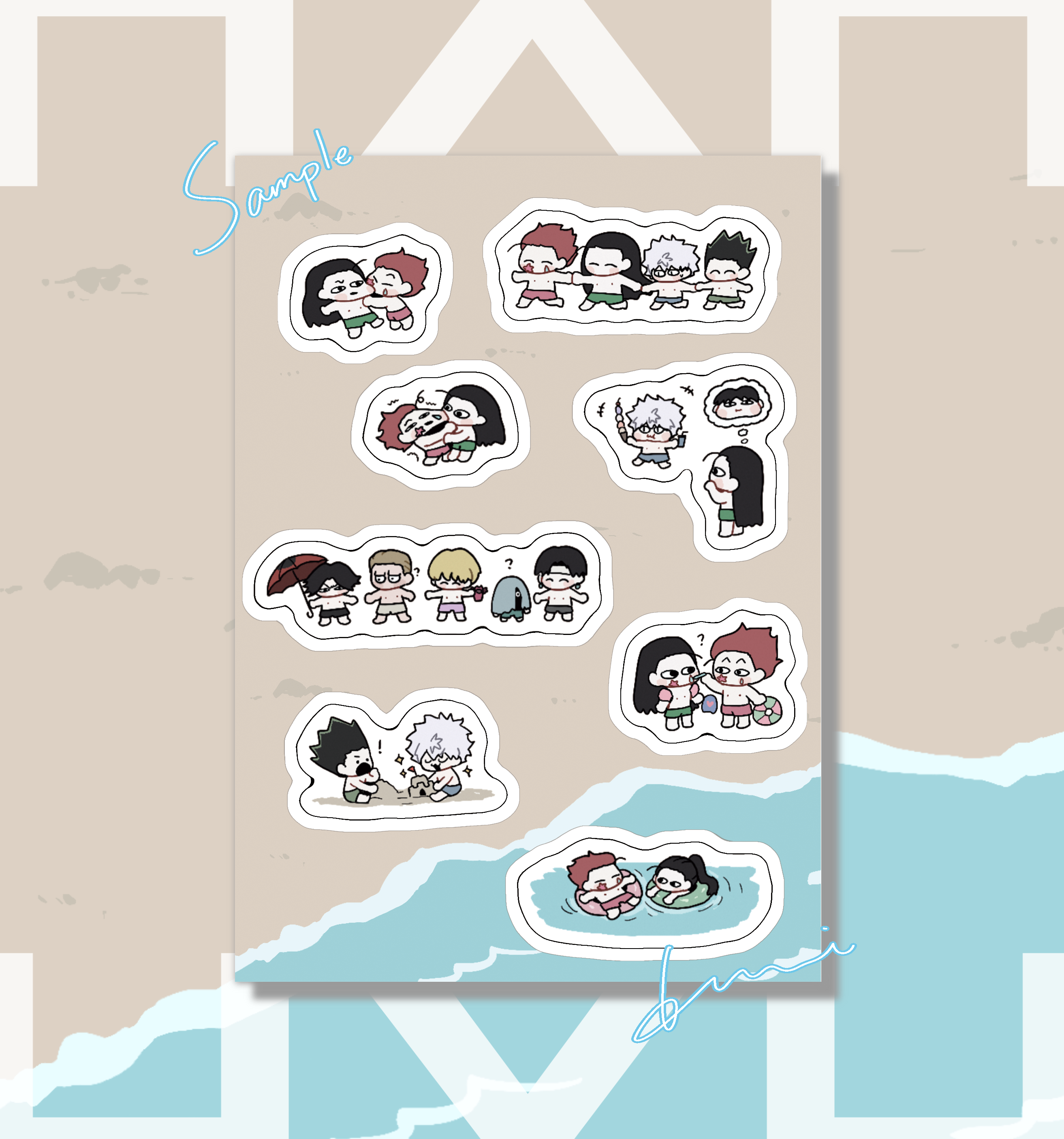 獵人 HunterXHunter 一起去海邊小貼紙