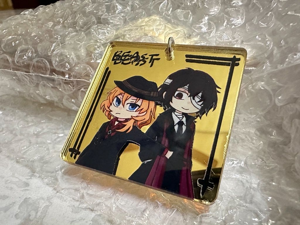 【文豪野犬】BEAST雙黑 金色鏡面壓克力吊飾