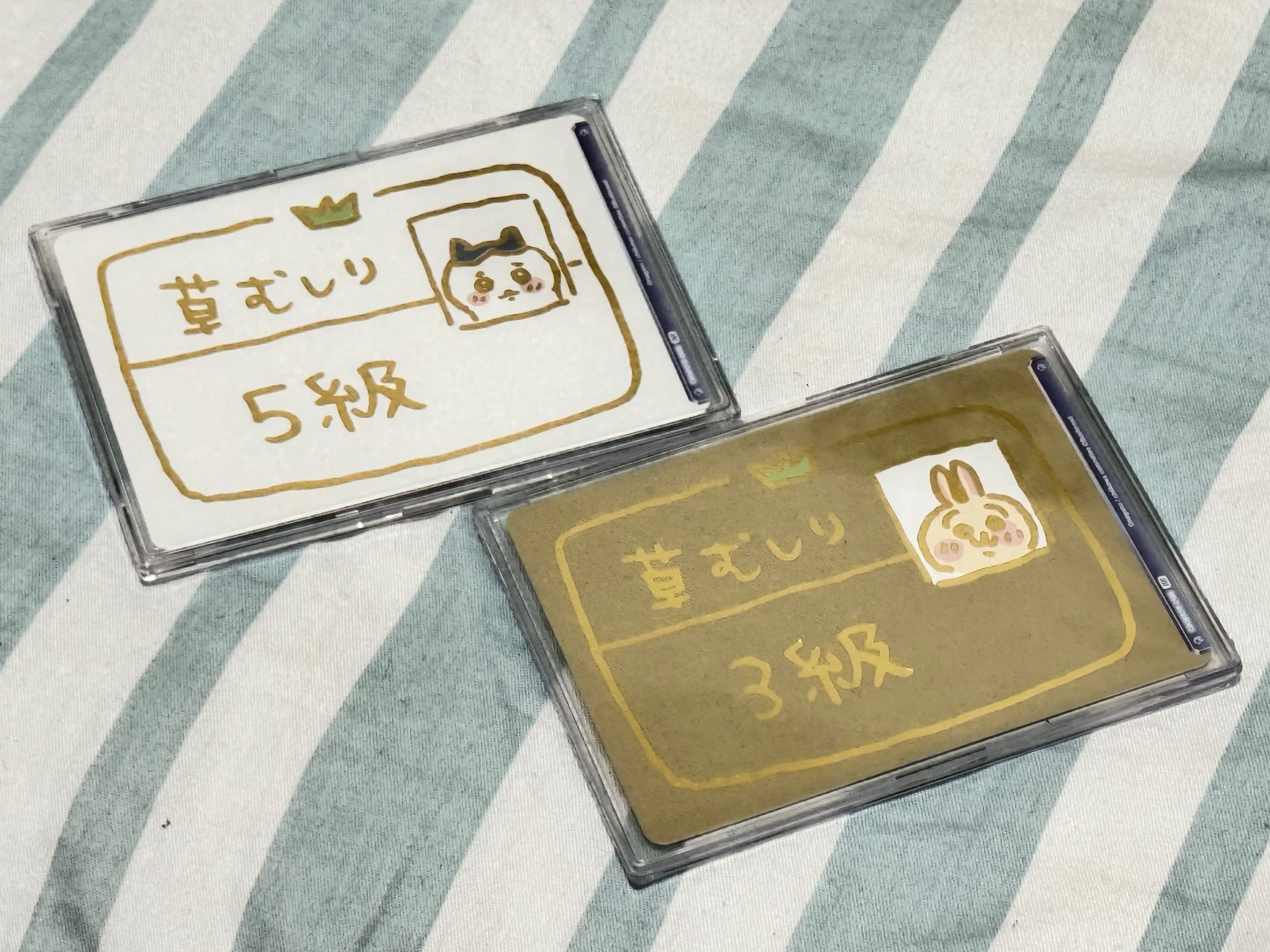 🌟超稀有🌟燙金雙面卡除草檢定（附卡磚）