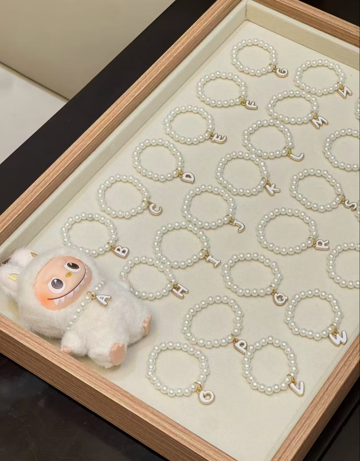 𝗸𝗼𝗶𝗸𝗼𝗶｜預購 mini版拉布布4四代盲盒迷你Labubu掛件26個字母珍珠項鍊首飾配件