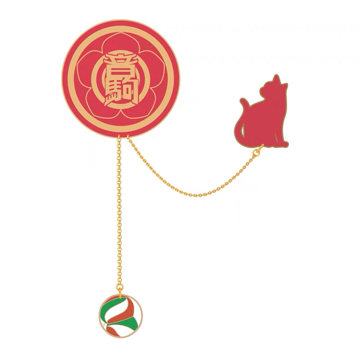 排球少年周邊金屬徽章掛鏈胸針烏野高校飾品