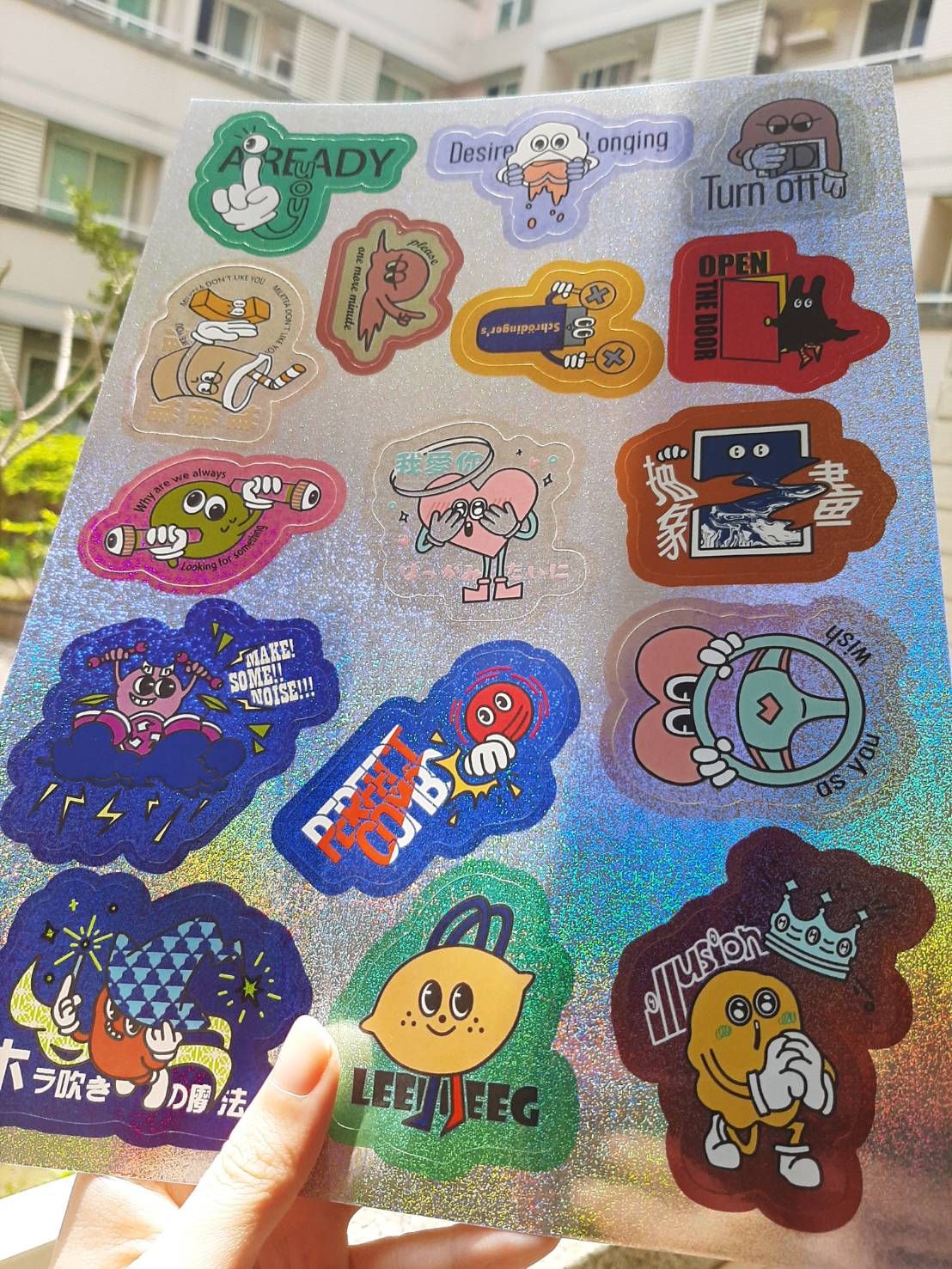 雷射閃閃貼紙(大張)