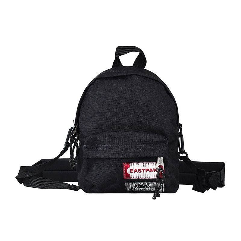 [近全新]MM6 Maison Margiela x Eastpak聯名款縫線設計標籤LOGO尼龍拉鍊斜背後背包