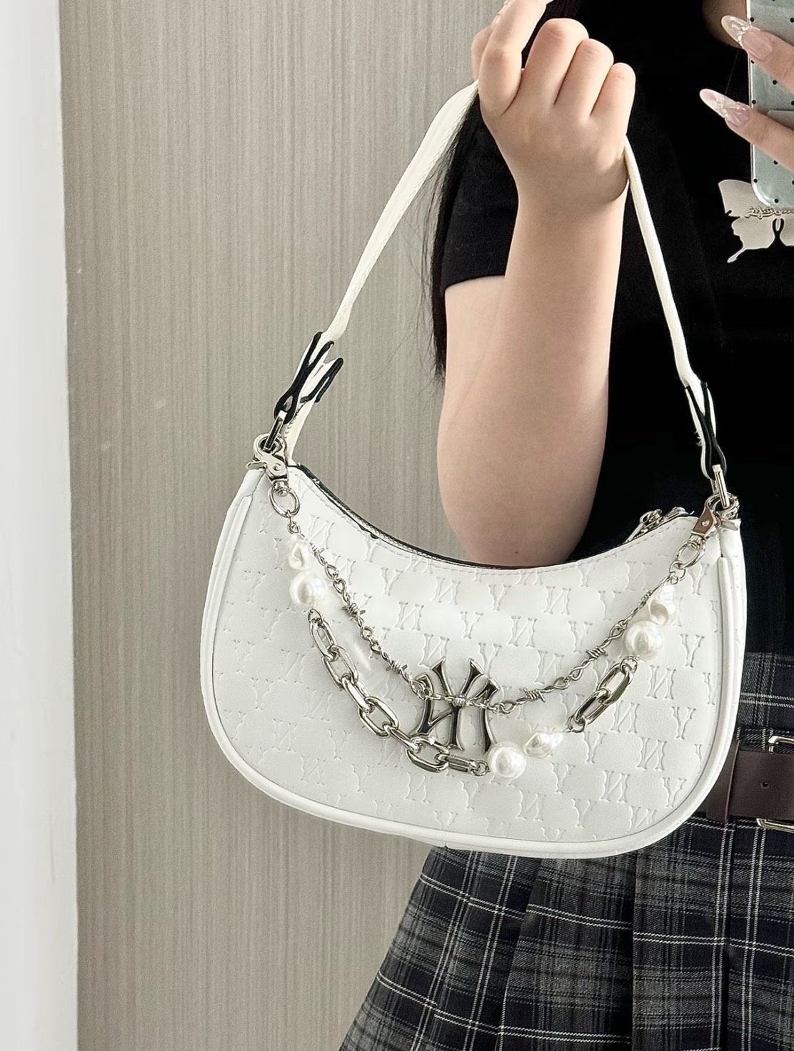 ＜預購＞MLB 壓紋 滿版老花腋下包