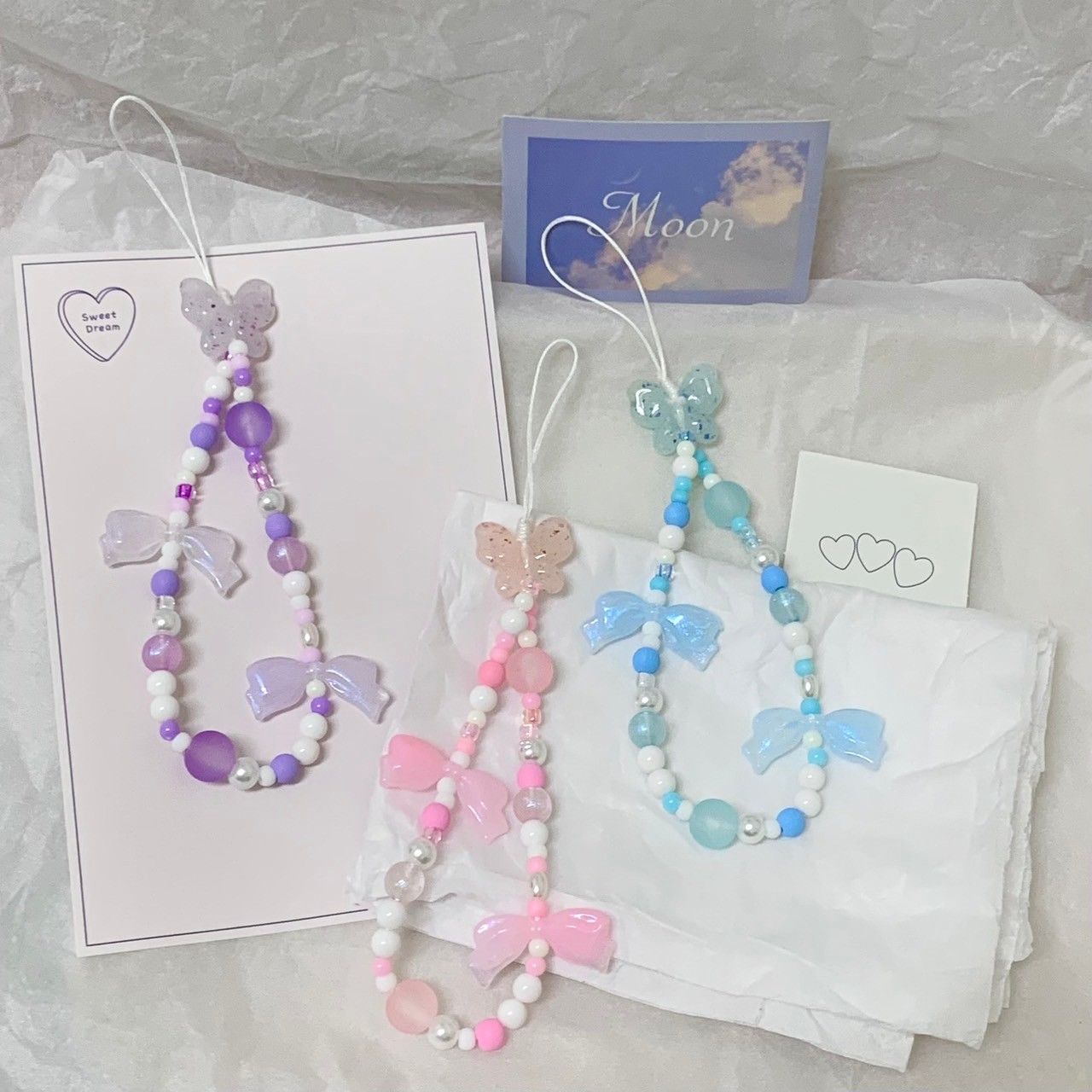 T!NG | 蝴蝶結🎀串珠手機鍊｜手機掛繩 ccd掛繩