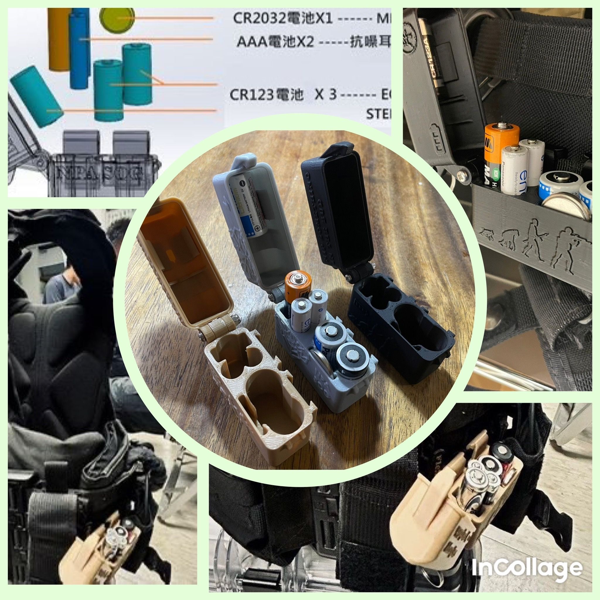 * 備用電池盒 （收納兼顧帥氣，molle扣快速取用）