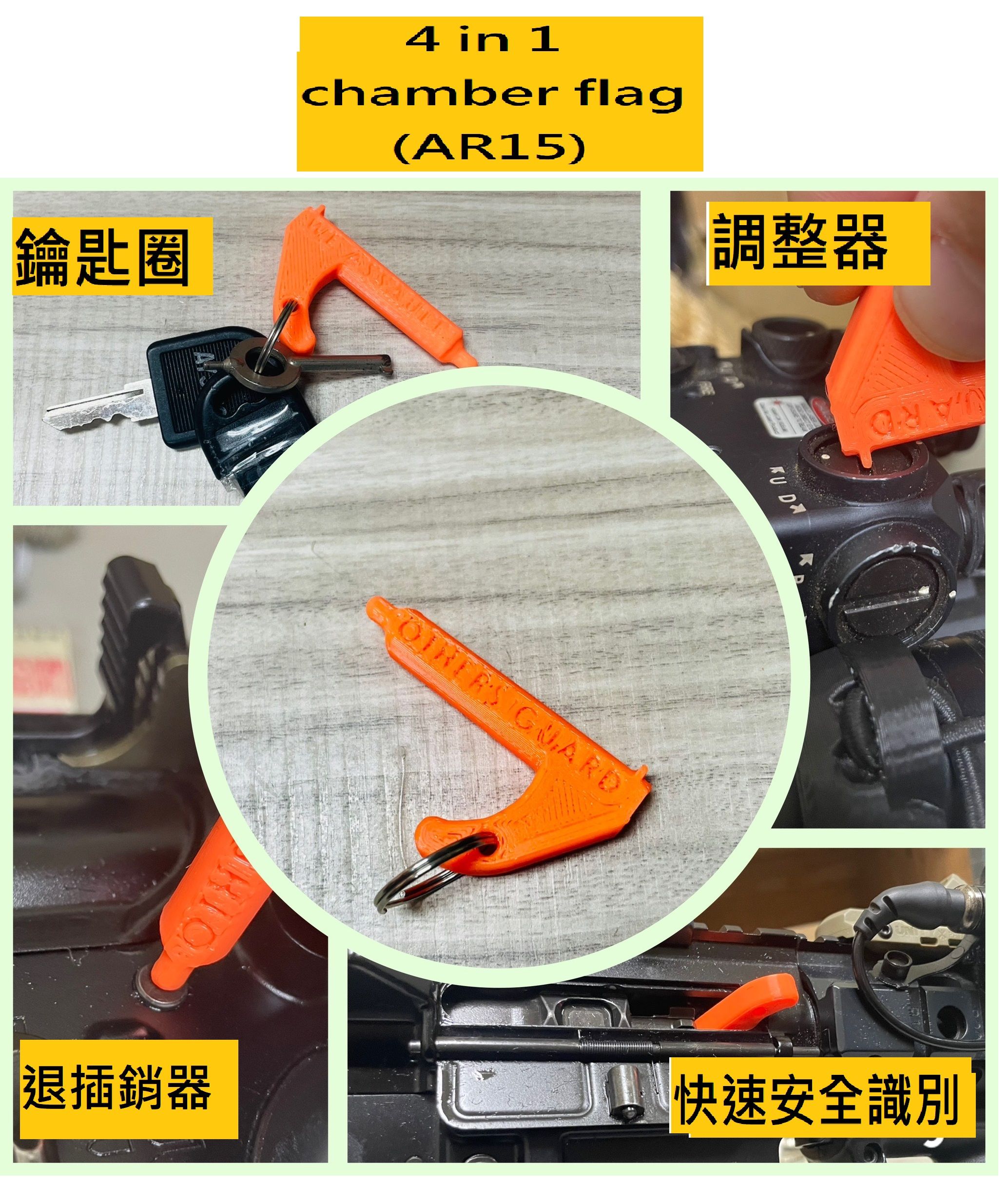 槍膛安全標示 步槍 / 手槍（P226.PPQ） 附304不鏽鋼環