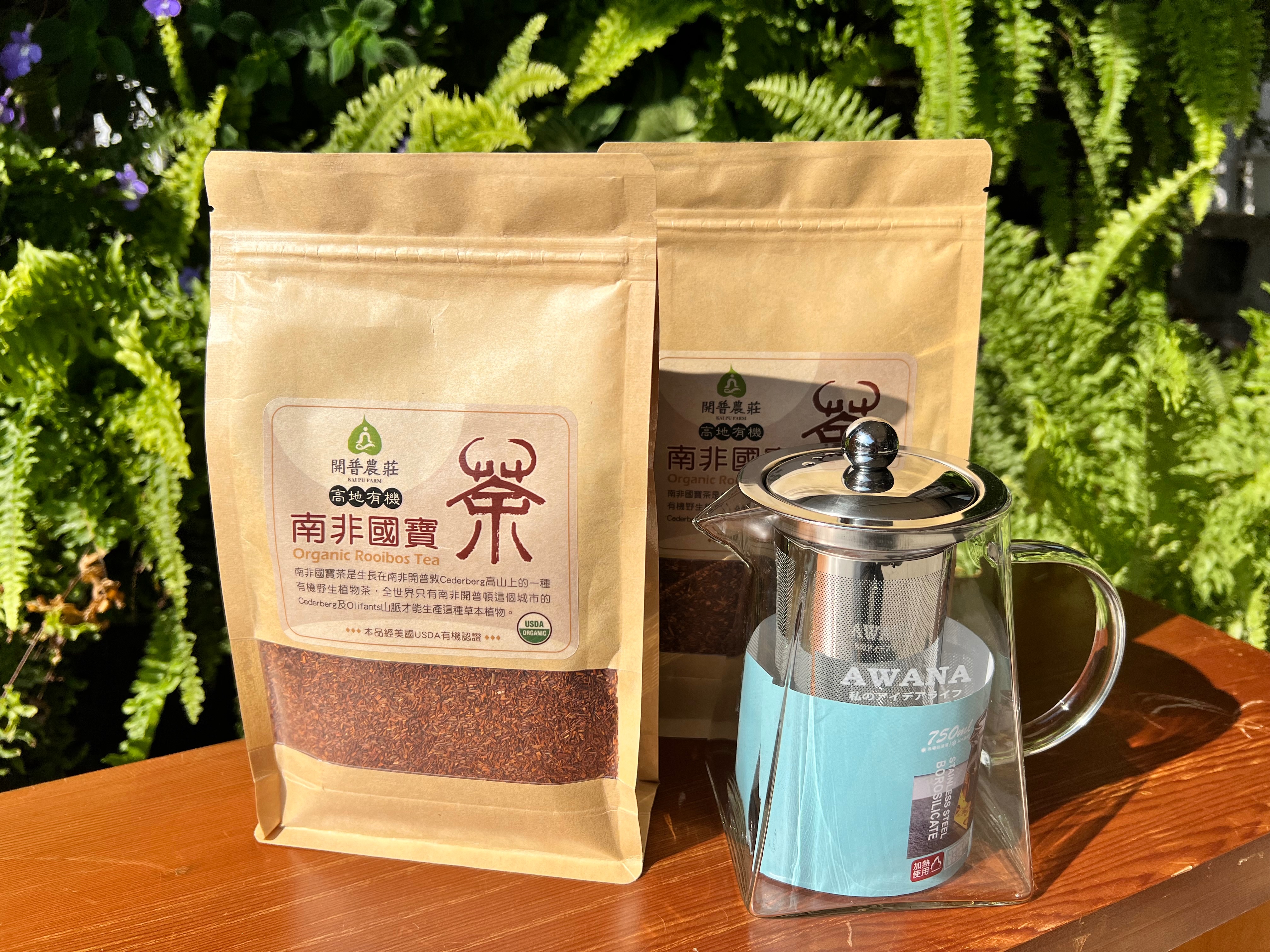 2入有機國寶茶+耐熱泡茶壺 優惠組合包