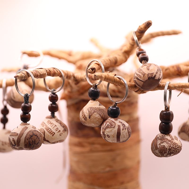 納米比亞手工雕刻種子鑰匙圈（不挑款隨機出貨）