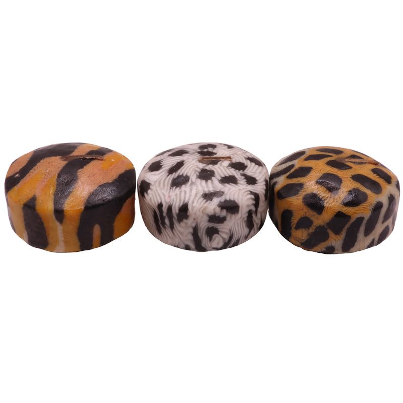 【非洲手工藝】史瓦帝尼浮水蠟燭－動物紋三入組