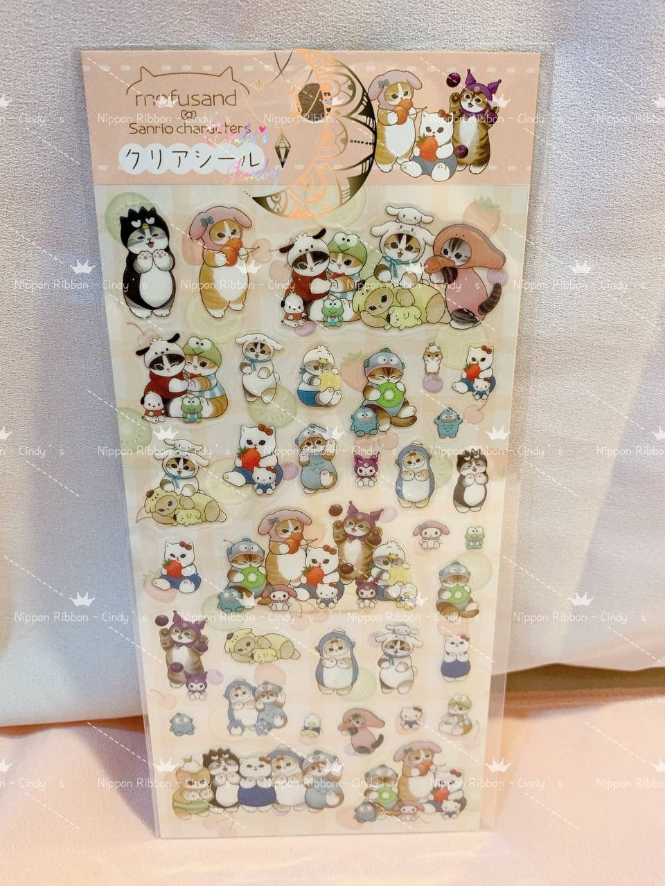 【現貨日本帶回】🎌全新正版現貨 貓福珊迪 Mofusand三麗鷗聯名系列 透明小貼紙組 日本製造 日本販售限定