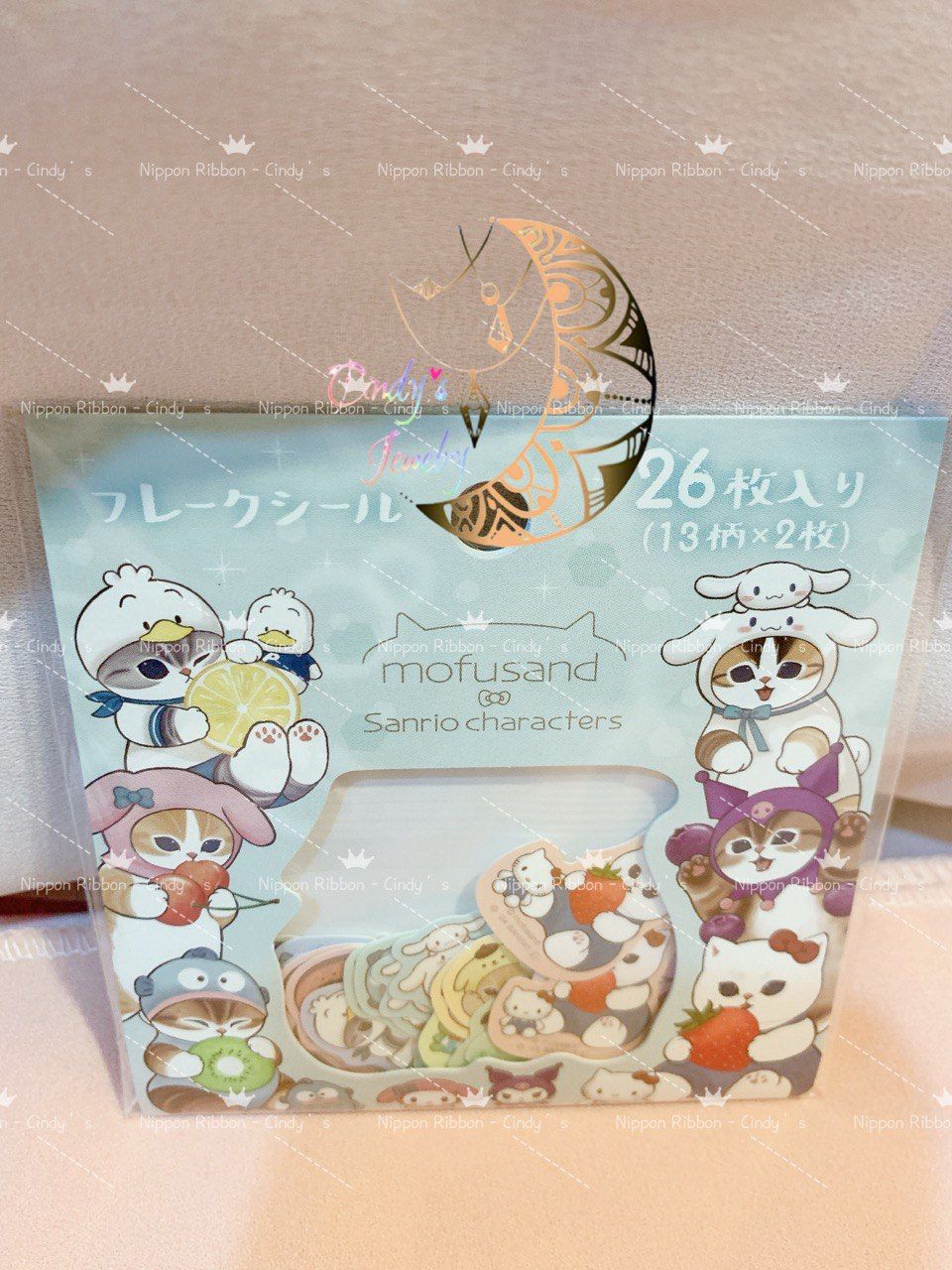 【現貨日本帶回】🎌全新正版現貨 貓福珊迪 Mofusand三麗鷗聯名系列 片狀小貼紙26入組 日本製造 日本販售限定