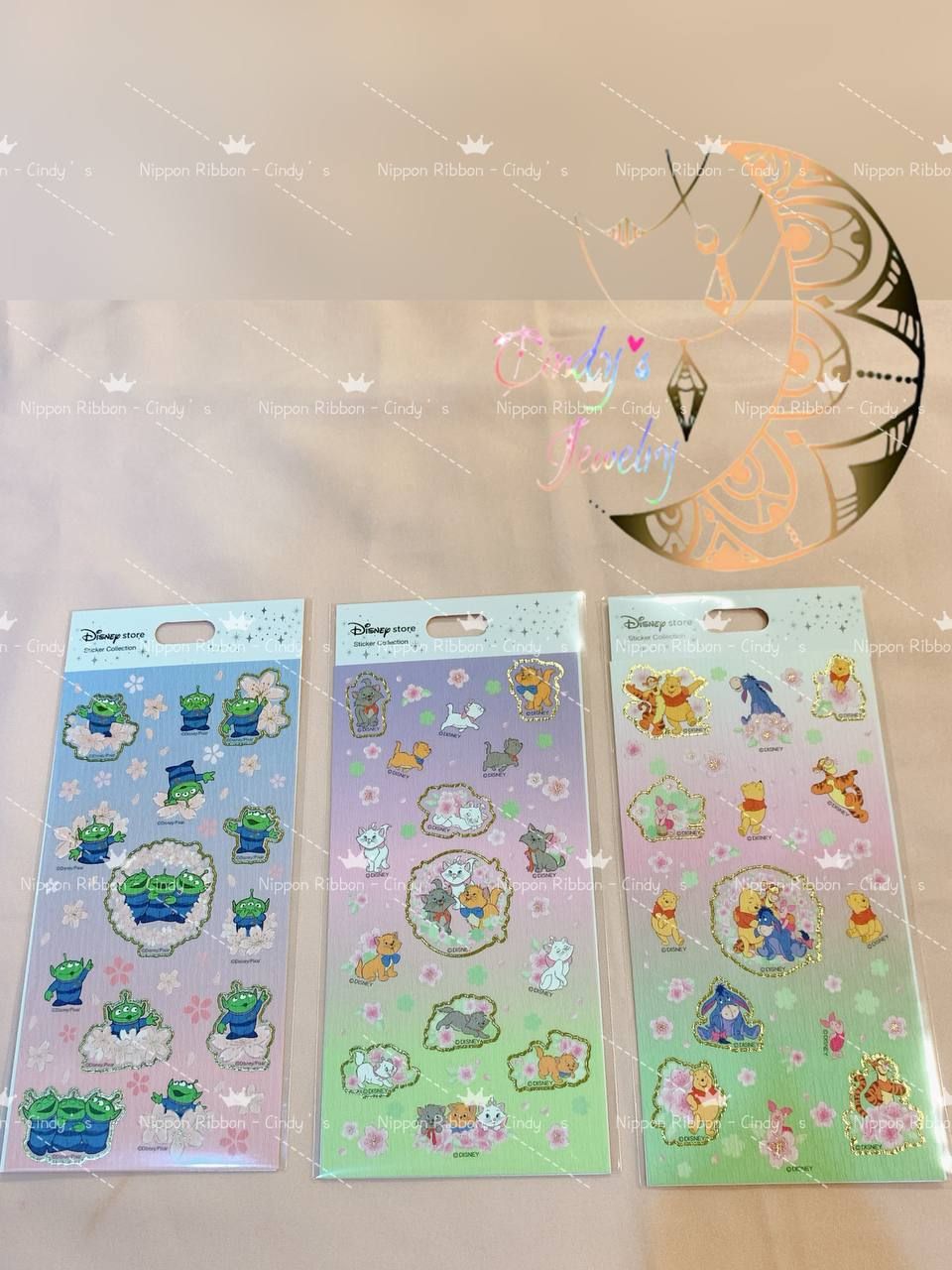 【現貨日本帶回】🎌全新正版現貨 迪士尼Disney 櫻花系列貼紙 三眼怪 貓兒歷險記 瑪麗貓 小熊維尼 屹耳 日本製造