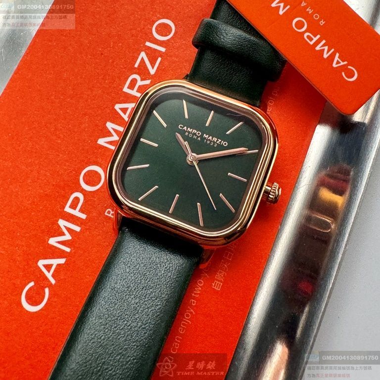 CampoMarzio手錶，編號CMW0015，26mm玫瑰金錶殼，綠錶帶款