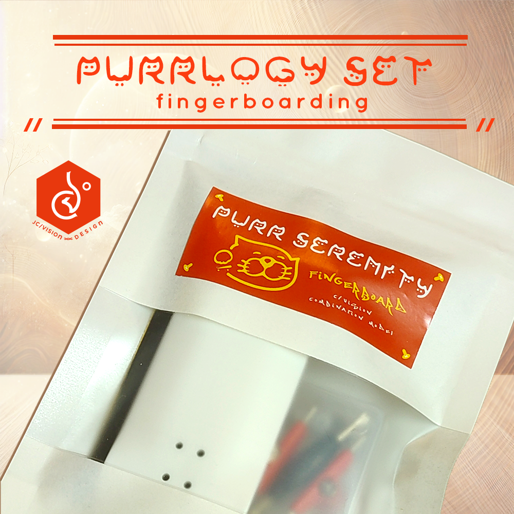 ✦ JC/VISION PURRLOGY 貓哲學｜貓咪的療癒哲學 ✦｜手指滑板｜靜謐白套組