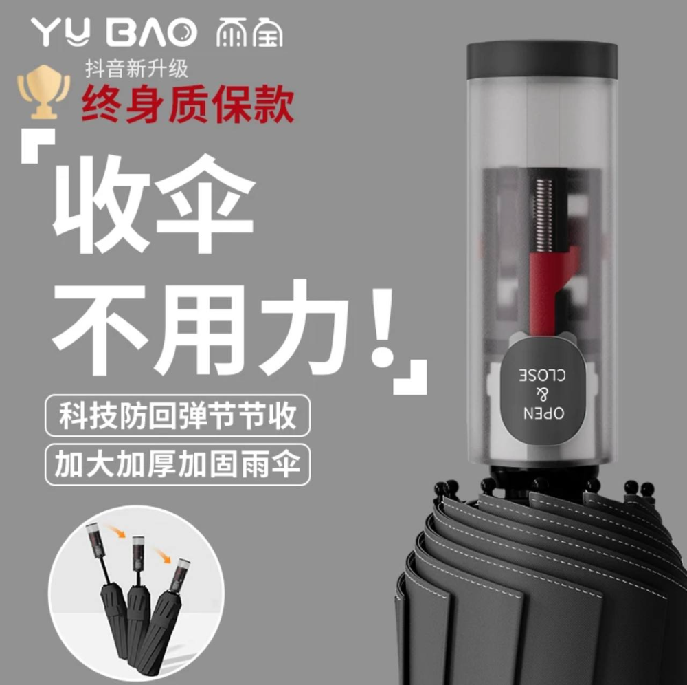 🐑小楊哥推薦【雨寶】全新科技加大安全節節收晴雨兩用傘