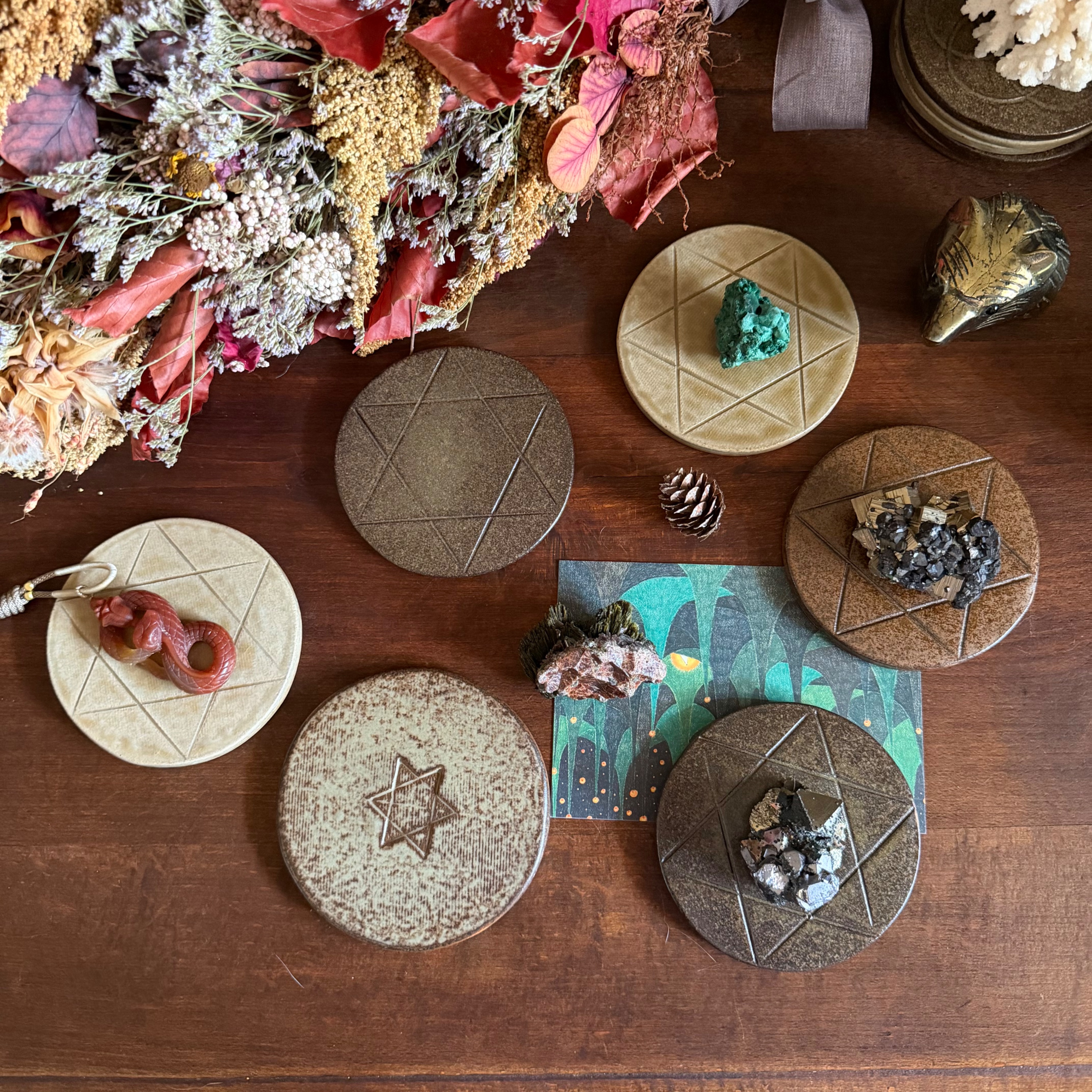 醜肥皂x雅藝盆栽｜六芒星小陶板