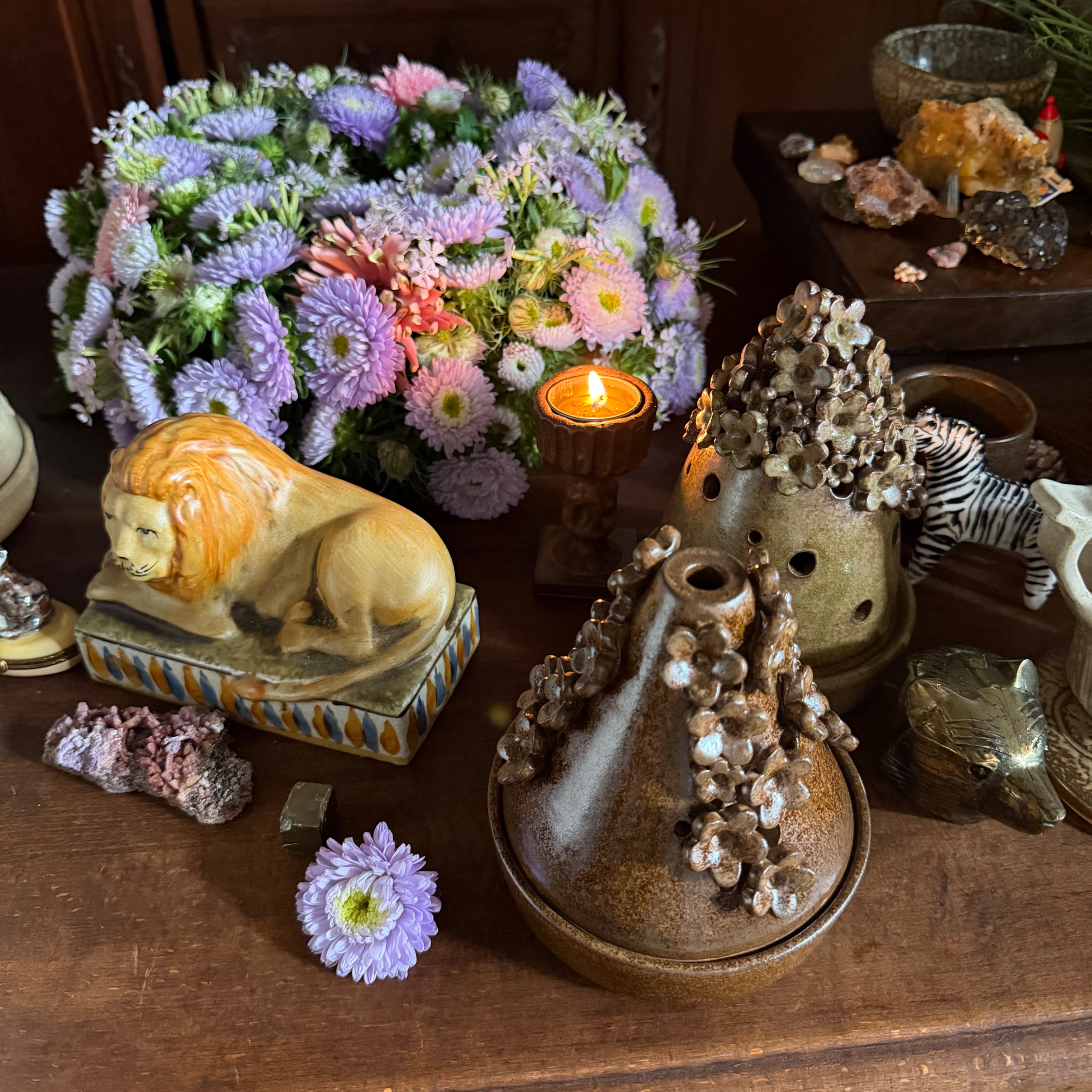 醜肥皂x雅藝盆栽｜花樹 帶蓋焚香碟