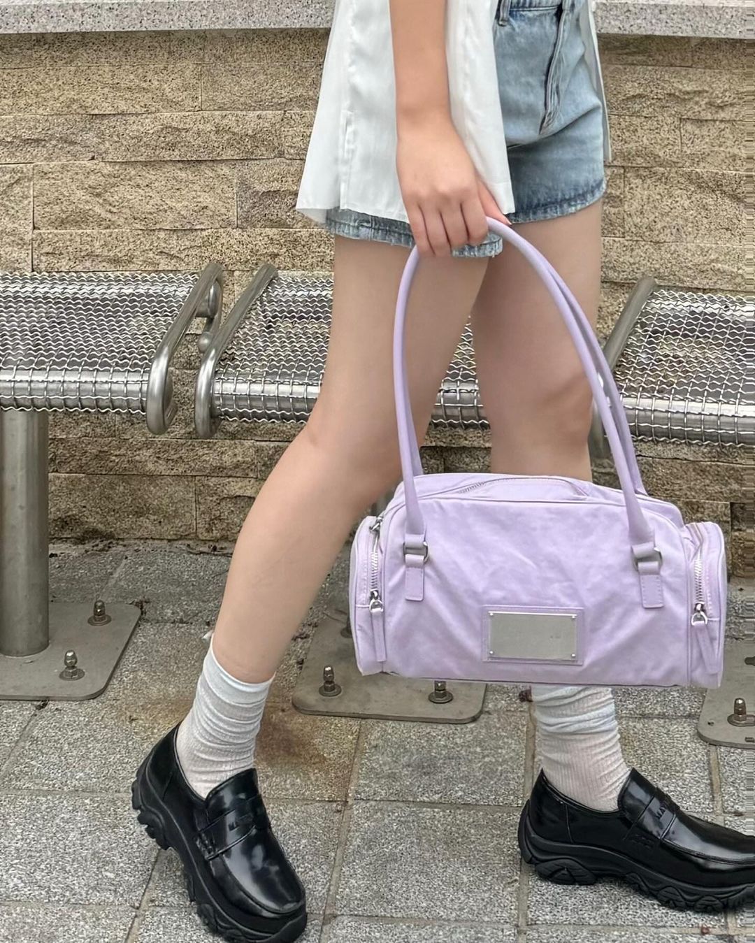 MATIN KIM NYLON BOSTON BAG IN