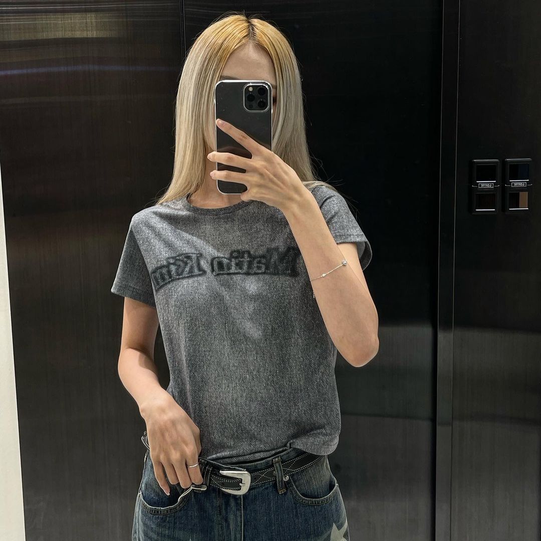 MATIN KIM MATIN WASHED PRINT CROP TOP