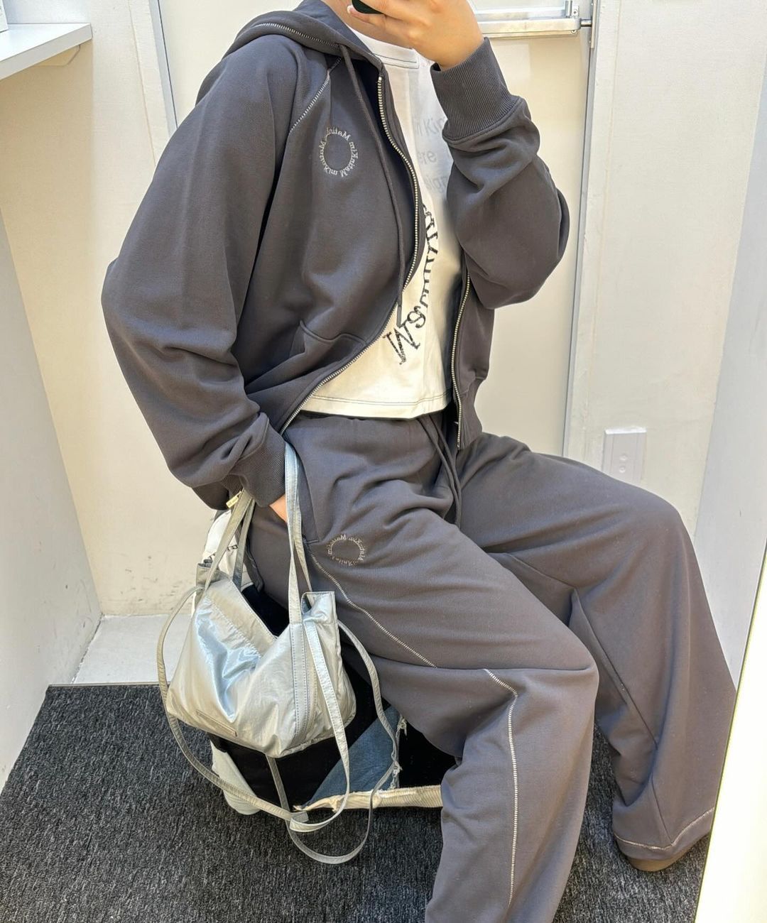 MATIN KIM GLOSSY TWO WAY MINI BAG IN