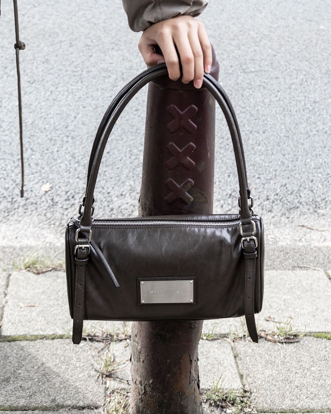 MATIN KIM BUCKLE STRAP SHOULD ER BAG IN