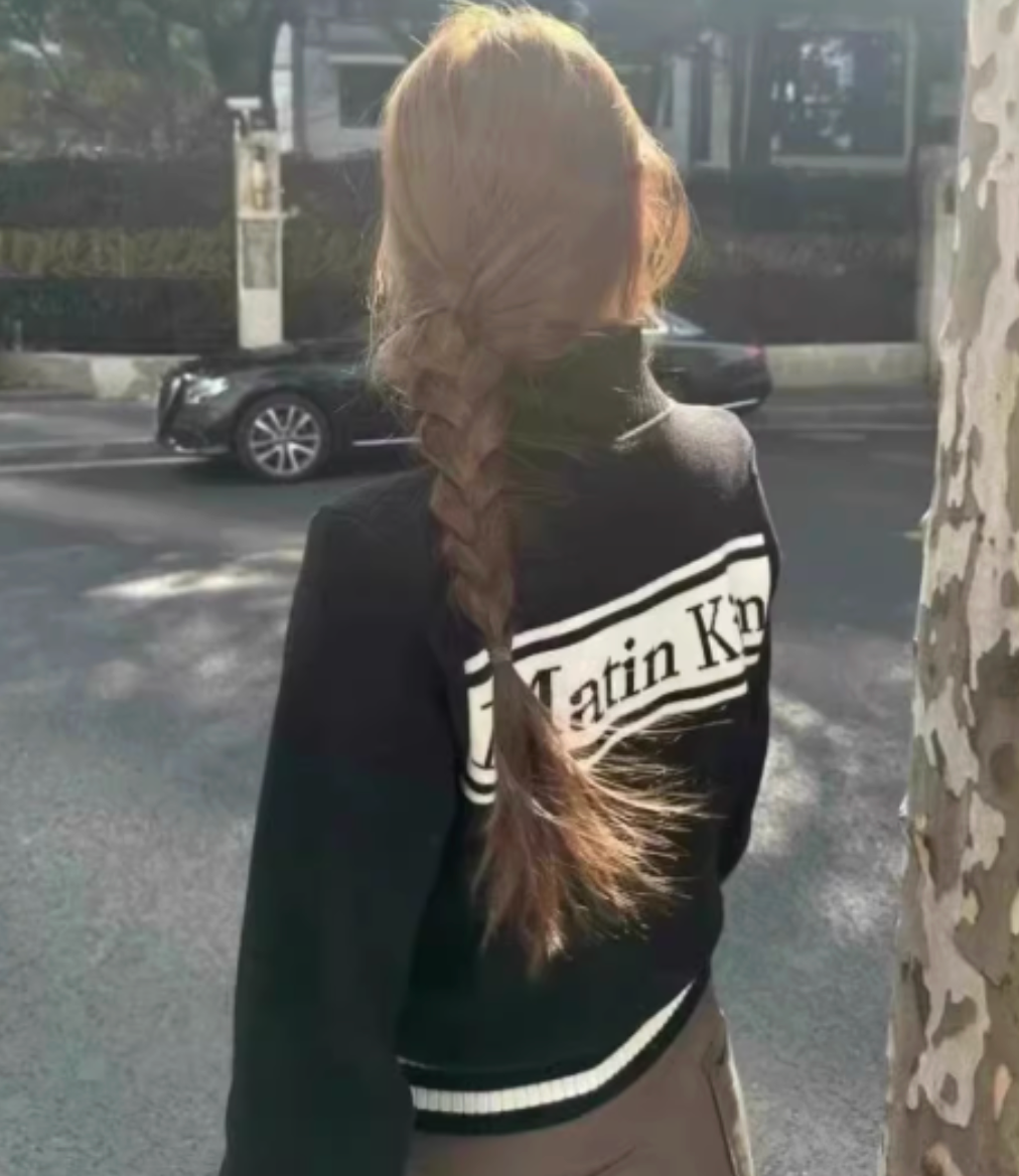 MATIN KIM SPELL POINT STRIPE KNIT CARDIGAN