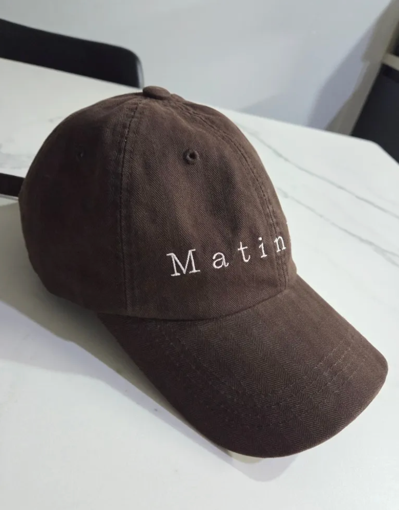 MATIN KIM MATIN HERRINGBONE TYPO BALL CAP